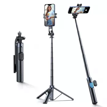 Wozinsky selfie stick WC1Y30S treppiede telescopico 1,3 m con supporto per cellulare - nero