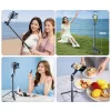 Wozinsky selfie stick WC1Y30S treppiede telescopico 1,3 m con supporto per cellulare - nero