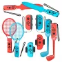 Nintendo Switch Sports kit accessori famiglia 10-in-1 - set rosso e blu