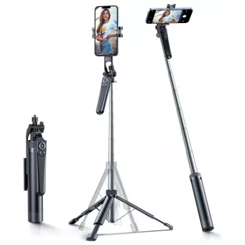 Selfie stick Wozinsky WC1Y70S treppiede telescopico 1,7 m con supporto per cellulare - nero