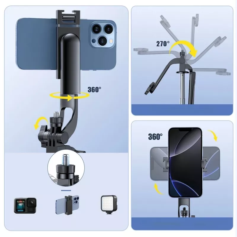 Selfie stick Wozinsky WC1Y70S treppiede telescopico 1,7 m con supporto per cellulare - nero