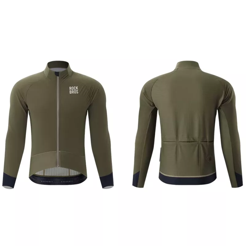 ROCKBROS YDWT014 giacca ciclismo invernale pile doppio strato XL verde