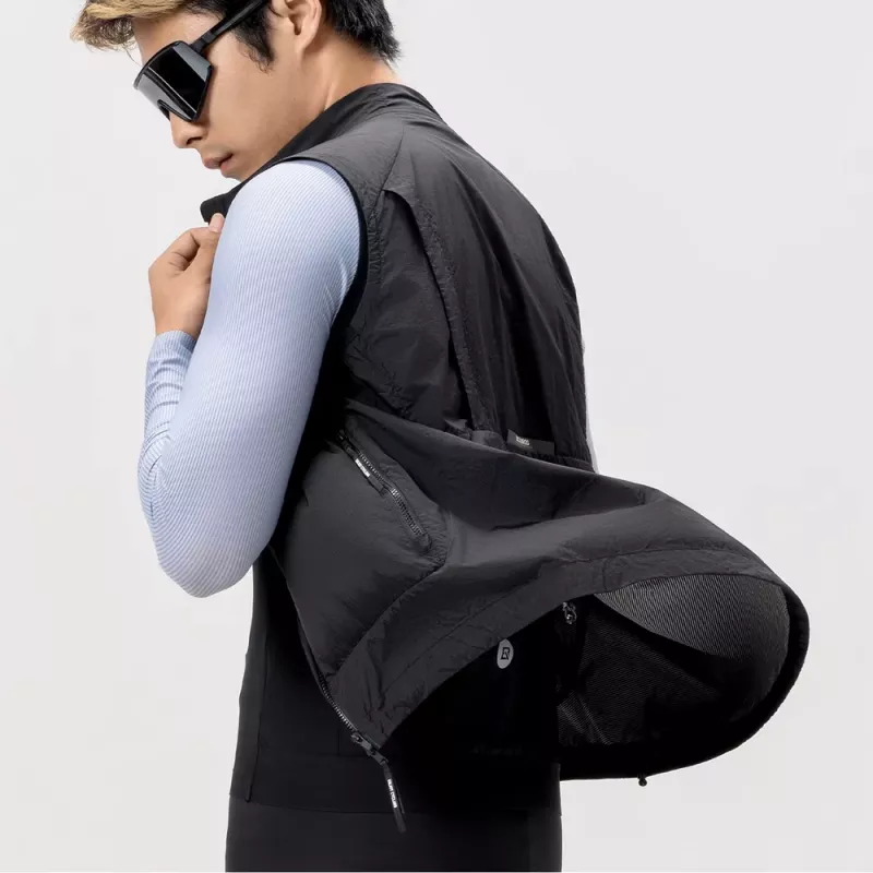 ROCKBROS YDMJ003 gilet ciclismo antivento, XL, nero