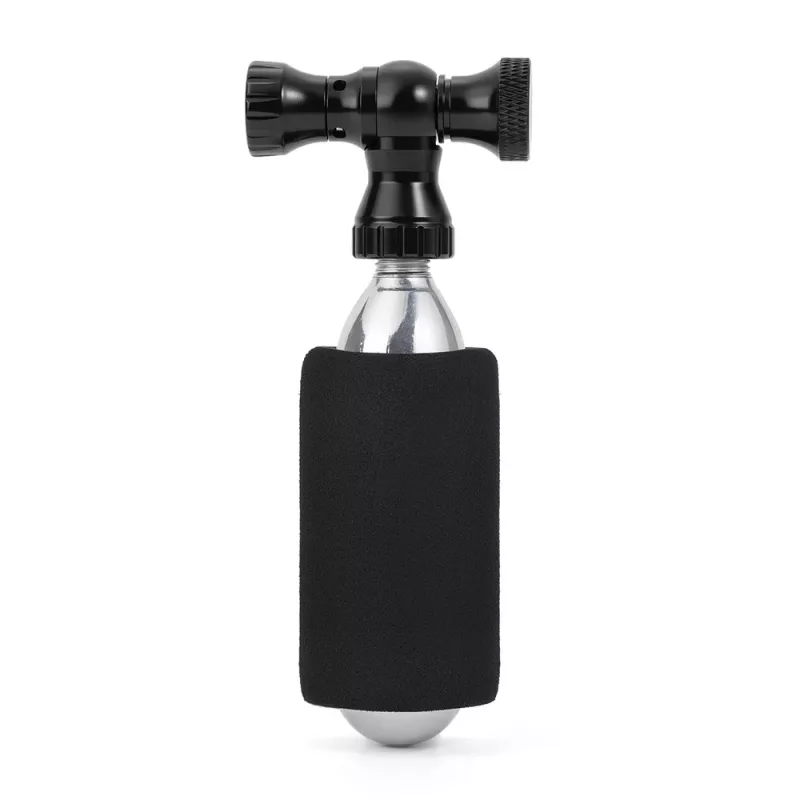 ROCKBROS Testa gonfiaggio CO2 in lega di alluminio CNC per valvole Presta/Schrader - nero