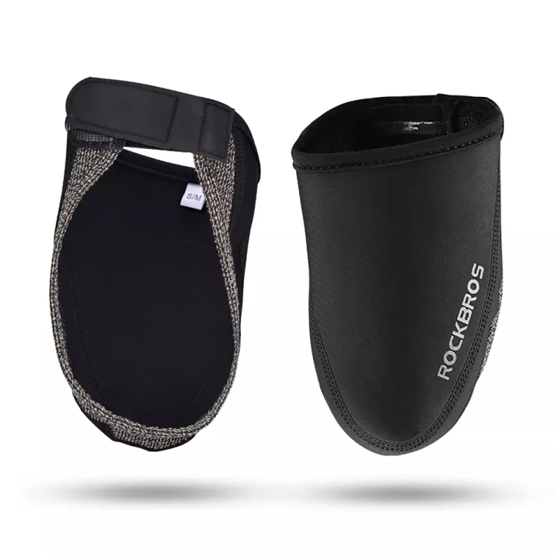 ROCKBROS LF1030 Copriscarpe termici antivento per scarpe da ciclismo, nero, EU 36-42