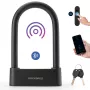Rockbros SMART Lucchetto a combinazione per bicicletta con impronta digitale e Bluetooth 100 cm nero