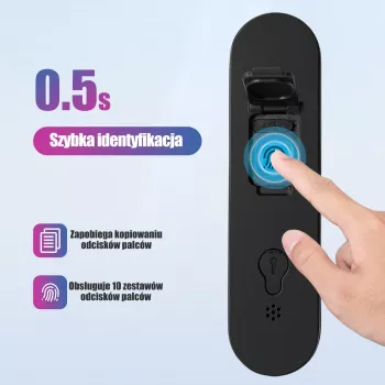 Rockbros SMART Lucchetto a combinazione per bicicletta con impronta digitale e Bluetooth 100 cm nero