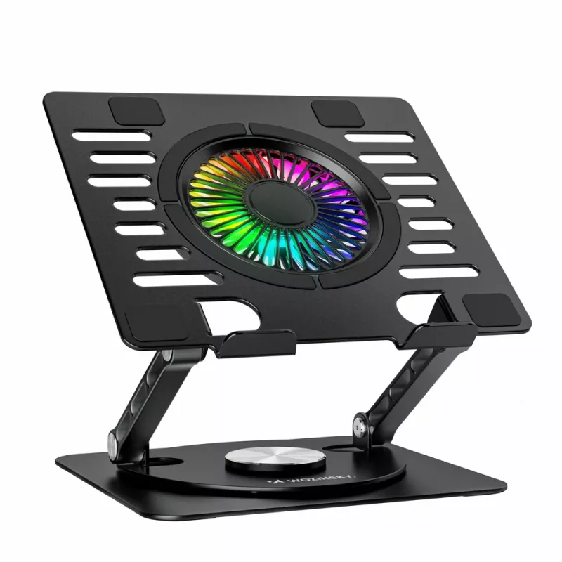 Wozinsky WDCX-X16-AS CoolBase Supporto di raffreddamento RGB per laptop e tablet con rotazione 360° - nero