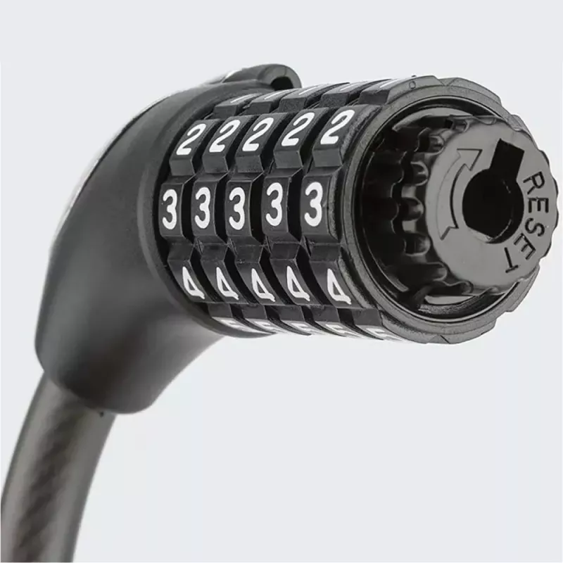 ROCKBROS RKS531 Lucchetto a cavo a combinazione a 5 cifre con LED, 180 cm, nero