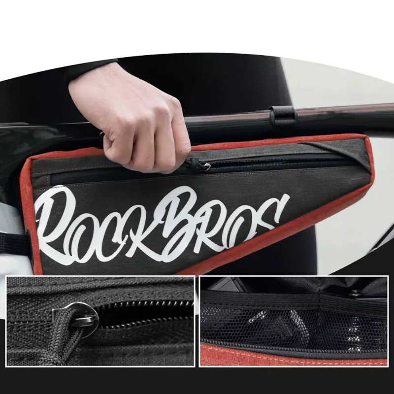 Rockbros G008 Flash Journey Borsa da telaio per bici – XL, rossa
