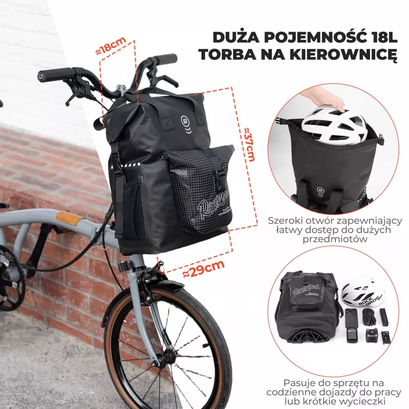 Rockbros AS-158 Borsa frontale per Brompton pieghevole - nera