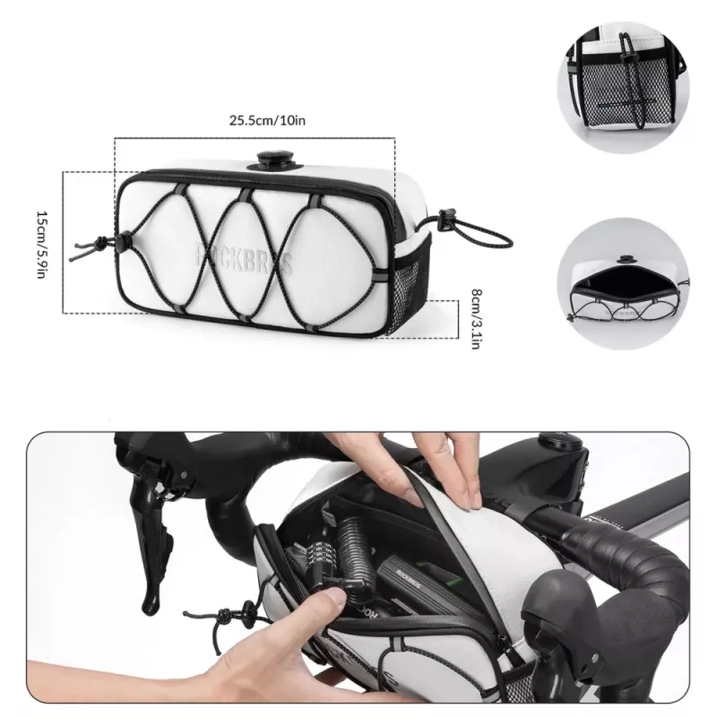 Rockbros TL001 ROAD TO SKY Borsa da manubrio 1,9L impermeabile – bianco