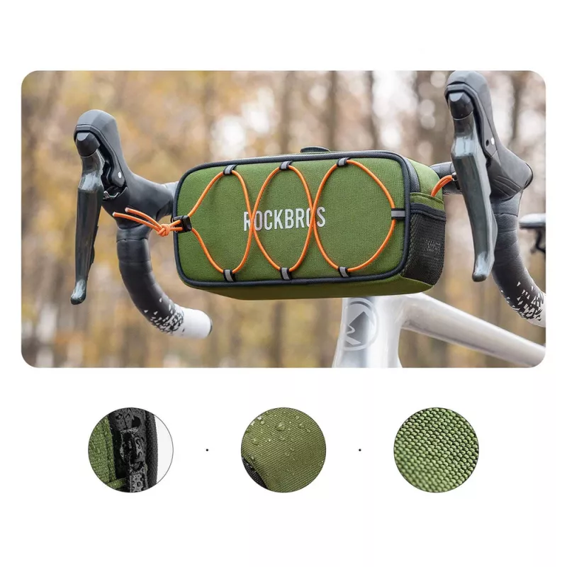 Rockbros TL001 ROAD TO SKY Borsa da manubrio 1,9L impermeabile – verde