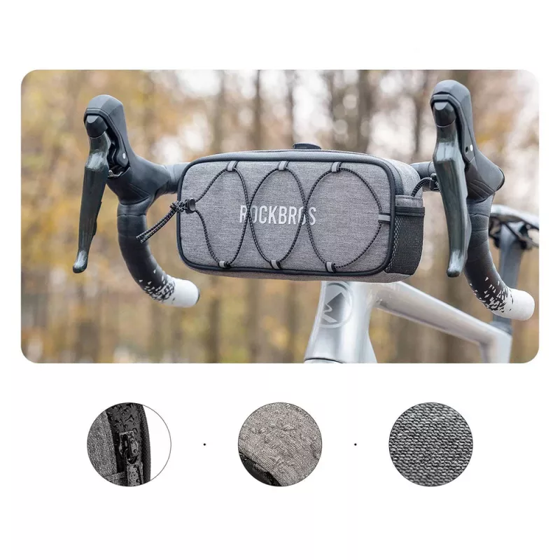 Rockbros TL001 ROAD TO SKY Borsa da manubrio 1,9L impermeabile – grigio