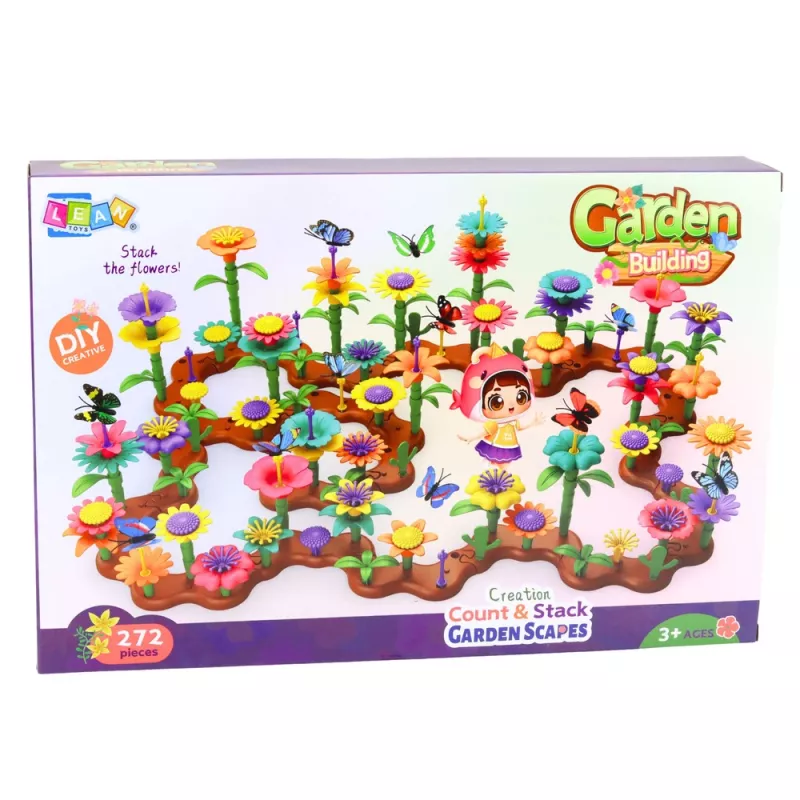 LEAN TOYS Set di mattoncini da costruzione fiori e piante da giardino creativi 3D 272 pz.