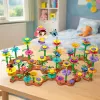 LEAN TOYS Set di mattoncini da costruzione fiori e piante da giardino creativi 3D 272 pz.