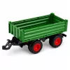 LEAN TOYS Trattore agricolo con rimorchio ribaltabile, ruote in gomma, verde, 1:24