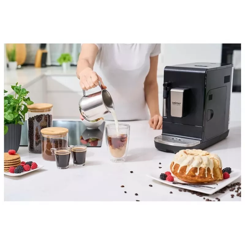Zelmer Compact Maestro ZCM8110 Macchina per espresso, nero, 1050 W, 15 bar