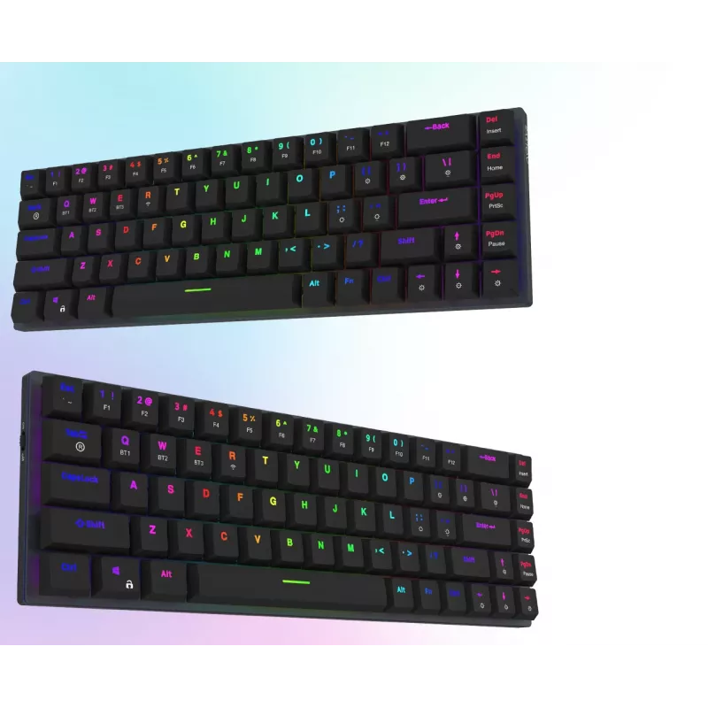 AQIRYS Agena Tastiera meccanica wireless 65% low-profile, switch Gateron Red, nera