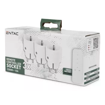 ENTAC Set Prese Elettriche Senza Fili Confezione da 3 Bianche