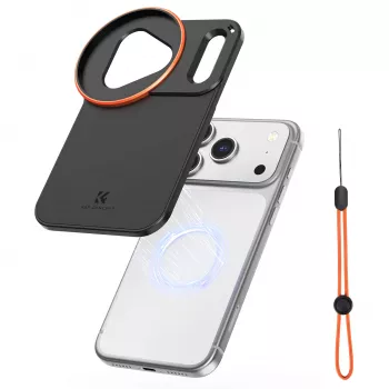 KF Protective Photography Case con supporto obiettivo 58 mm per Apple iPhone 17 Pro Max - nero