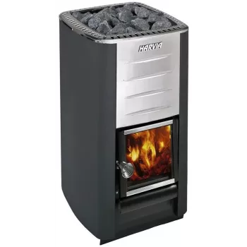 Harvia M3 stufa sauna a legna, nero grafite, vano pietre 30 kg