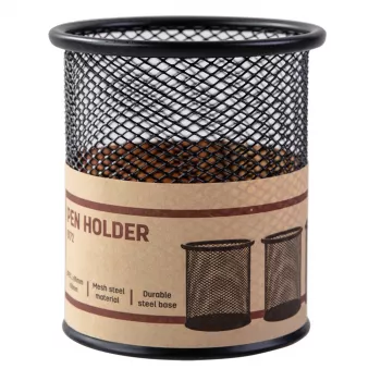 Deli portapenne rotondo in mesh 9,1x9,8x9,8 cm nero