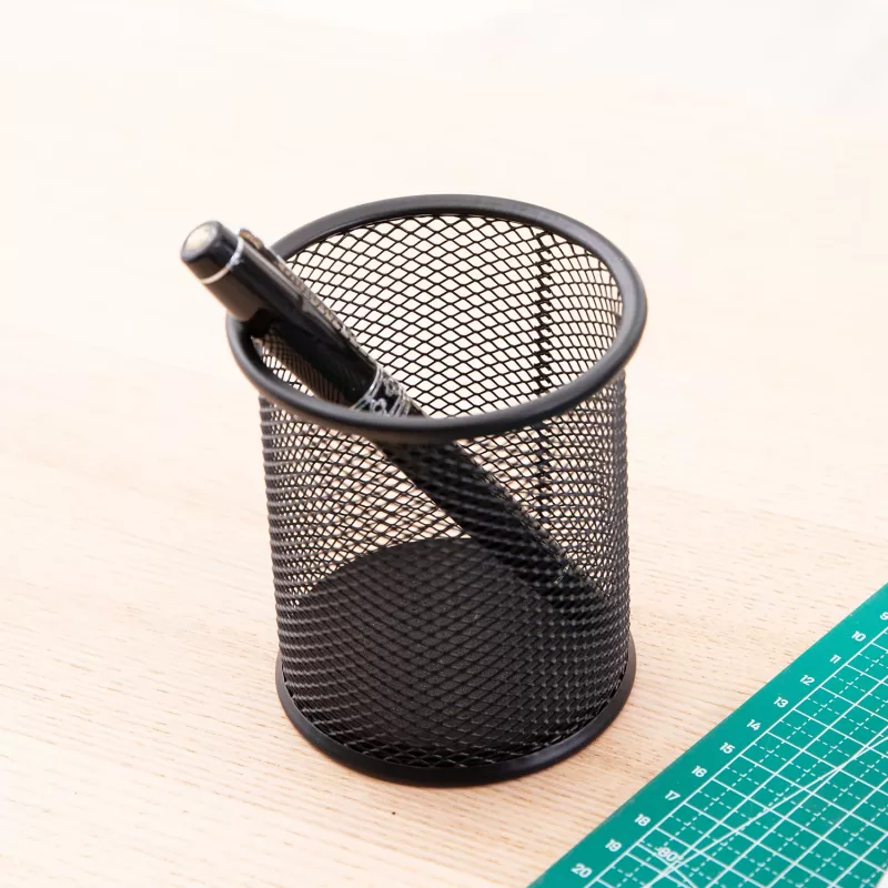 Deli portapenne rotondo in mesh 9,1x9,8x9,8 cm nero