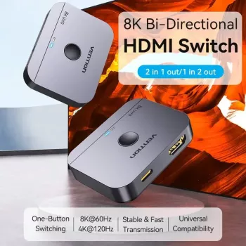 VENTION switch HDMI 2.1 bidirezionale 2 porte 8K
