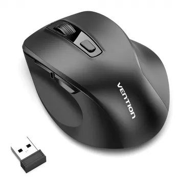 Vention KTMB0 mouse ottico wireless dual-mode 2.4GHz + Bluetooth 5.1, 6 pulsanti, 800-2400 DPI, nero