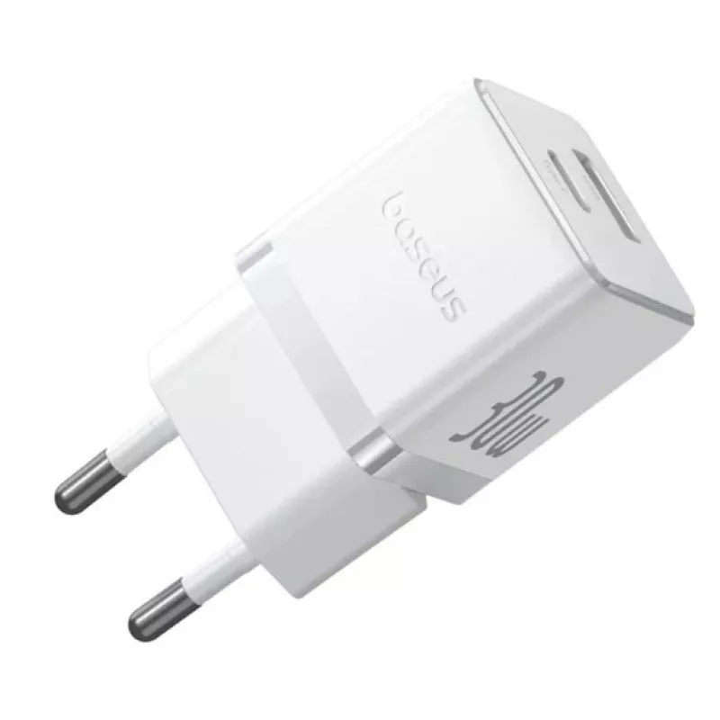 Baseus Palm caricatore da parete USB-C USB-A 30W bianco spina EU
