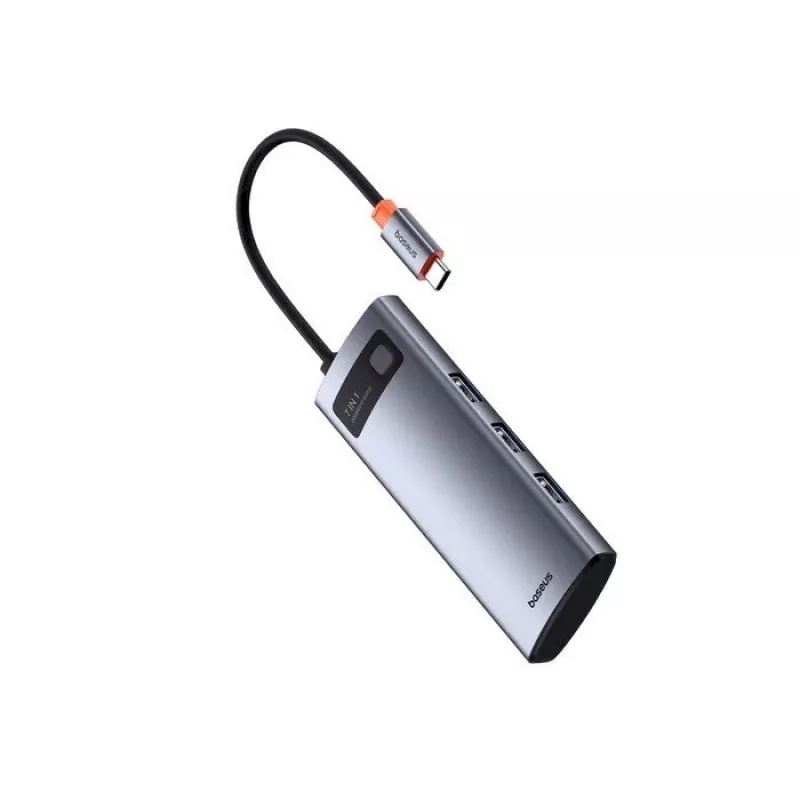 Baseus Metal Gleam hub USB-C 7-in-1 HDMI 4K 60Hz 3x USB 3.0 USB-C PD SD microSD grigio