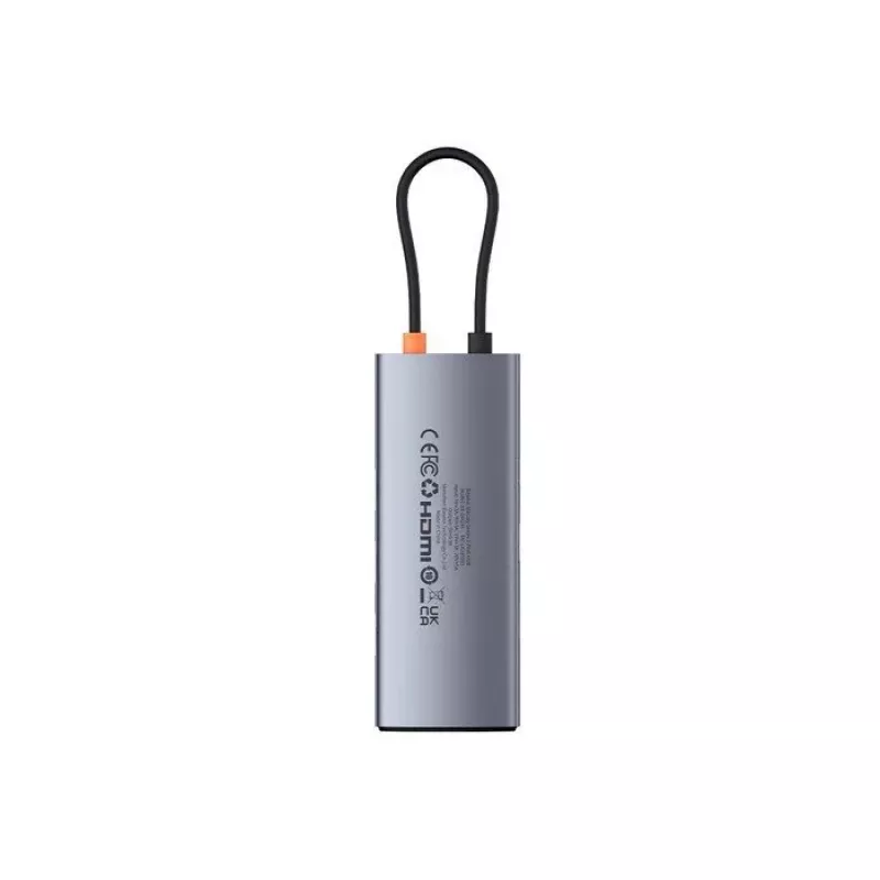 Baseus Metal Gleam hub USB-C 7-in-1 HDMI 4K 60Hz 3x USB 3.0 USB-C PD SD microSD grigio