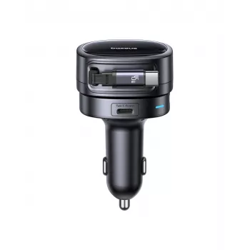 Baseus PrimeTrip VR1 caricatore auto 60W con cavo USB-C retrattile - nero