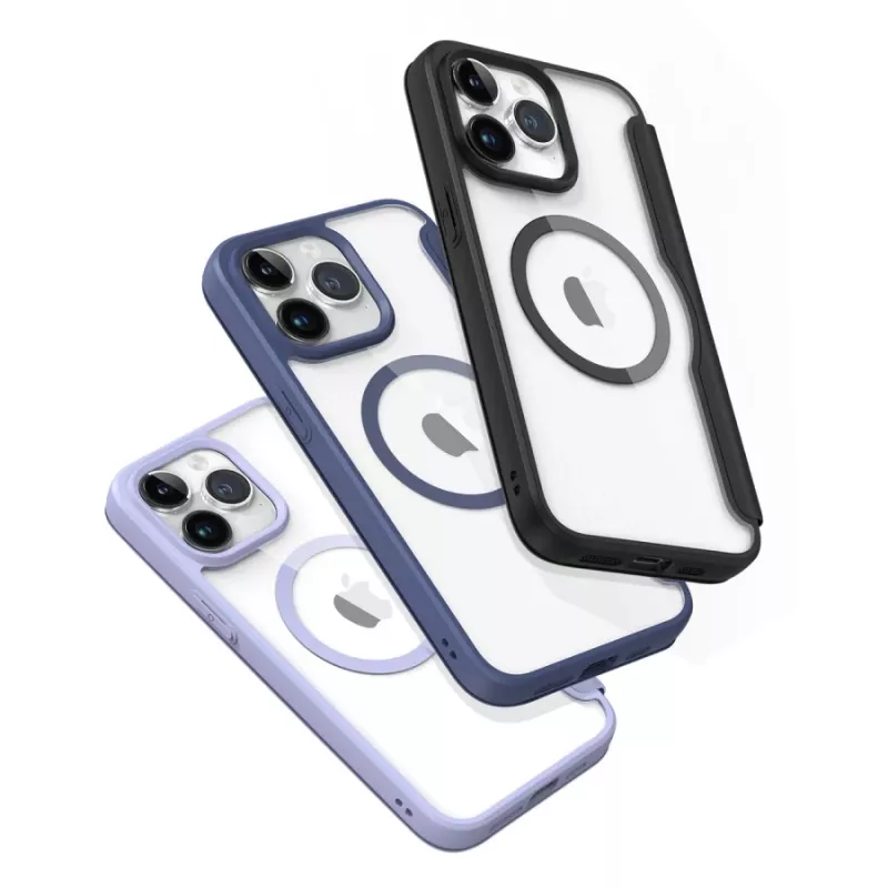 Dux Ducis Skin X Pro Custodia a libro compatibile MagSafe per Apple iPhone 15 Pro Max, nero