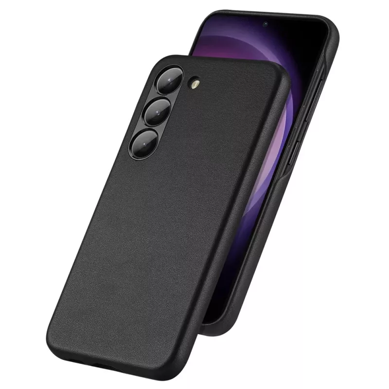 Dux Ducis Grit Custodia per Samsung Galaxy S23+ - Elegante retro in similpelle - nero