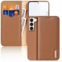 Dux Ducis Hivo Custodia con portafoglio per Samsung Galaxy S23+ con blocco RFID, kickstand, marrone