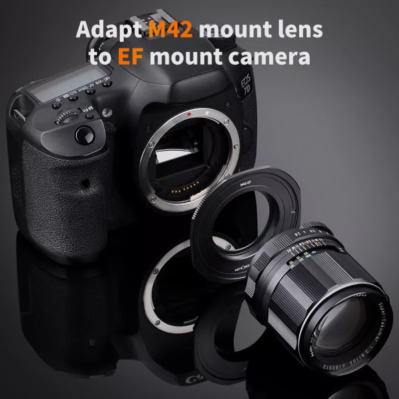 K&F Concept Adattatore per obiettivo PRO Canon EOS EF/EF-S su corpo macchina M42 - nero