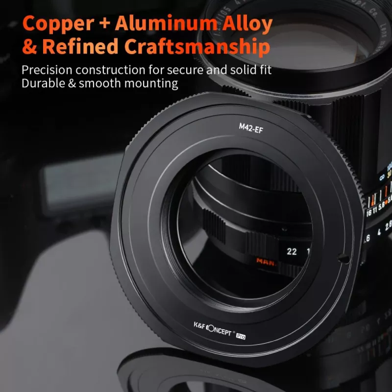 K&F Concept Adattatore per obiettivo PRO Canon EOS EF/EF-S su corpo macchina M42 - nero
