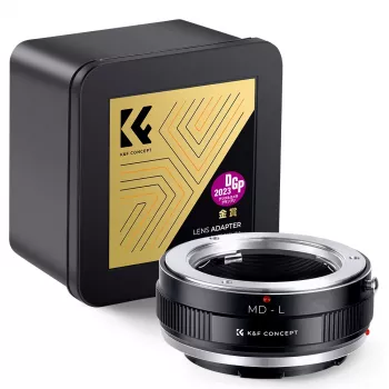 K&F Adattatore obiettivo Minolta MD/MC su fotocamera Leica L-Mount - nero
