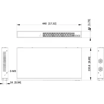 Hikvision DS-3E1528P-EI Switch managed Gigabit PoE+ 24 porte