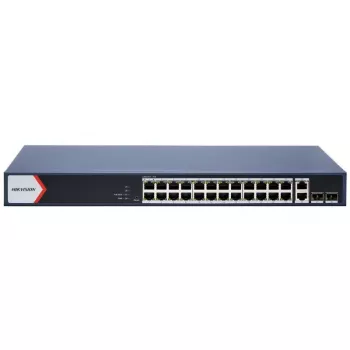 Hikvision DS-3E1528P-EI(O-STD) Switch Gigabit PoE, 24x PoE RJ45, 2x RJ45, 2x SFP