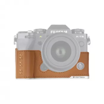 PGYTECH mezza custodia in pelle per fotocamera Fujifilm X-T5 marrone