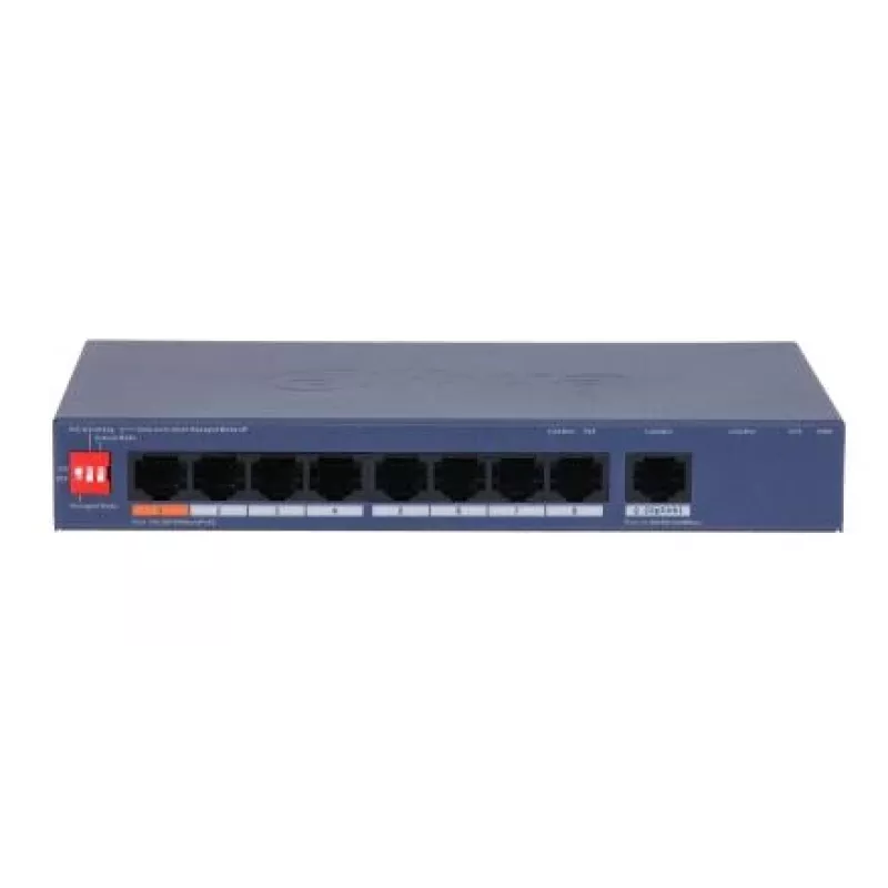 DAHUA CS4009-8ET1GT-60 switch managed L2 con 8 porte PoE e 1 uplink Gigabit, budget PoE 60W