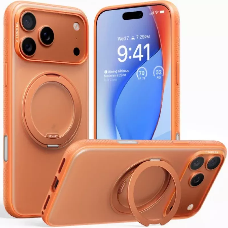 TORRAS Ostand R custodia fitness per iPhone 17 Pro Max con MagSafe (Energy Orange)