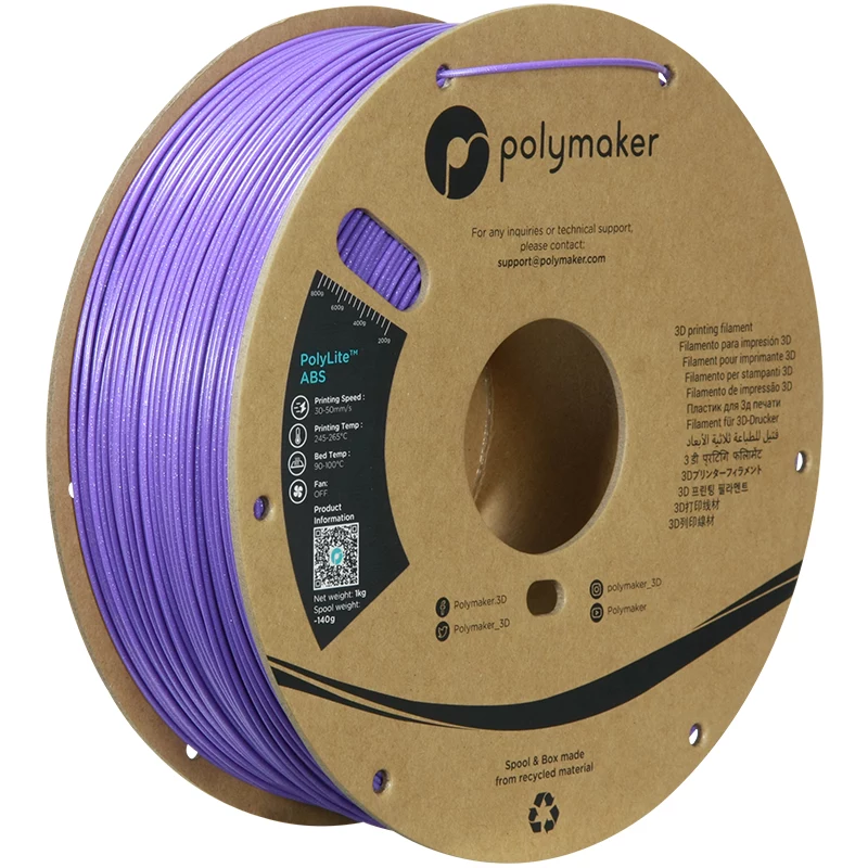 Filamento per stampante 3D Polymaker PolyLite ABS, 1,75 mm, 1 kg, Galaxy Purple