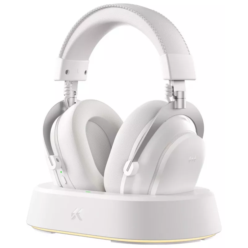 Cuffie gaming wireless MCHOSE V9 Turbo, bianco