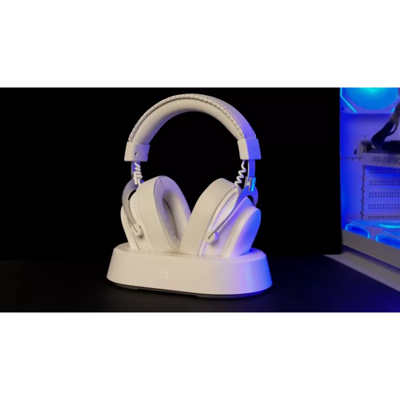 Cuffie gaming wireless MCHOSE V9 Turbo, bianco