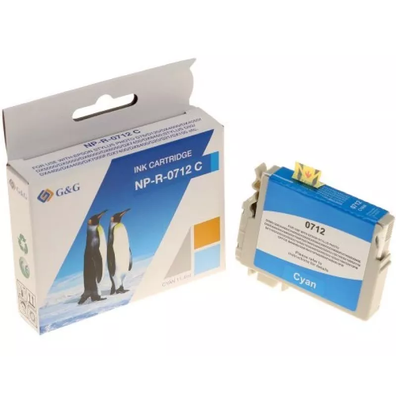 G&G Ninestar cartuccia d'inchiostro compatibile per Epson T0712/C13T07124012 ciano