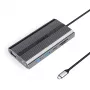 ORICO XDR docking station USB-C 12-in-1 con USB-A, USB-C PD 100W, HDMI 4K, VGA, RJ45 Gigabit, lettore schede SD e microSD - grigio